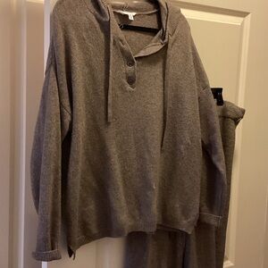 Cozy Gray Hooded Sweater Set